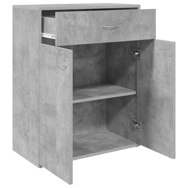 Dulap, gri beton, 60x30x75 cm, lemn prelucrat