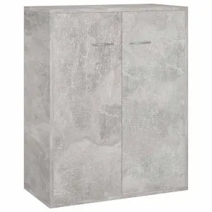 Dulap, gri beton, 60x30x75 cm, lemn prelucrat