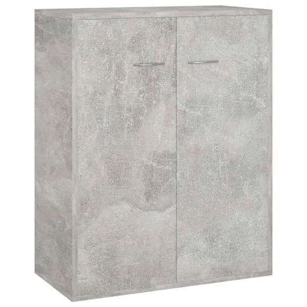 Dulap, gri beton, 60x30x75 cm, lemn prelucrat