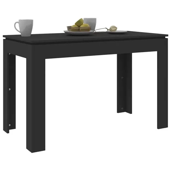 Masă de bucătărie, negru, 120x60x76 cm, lemn prelucrat