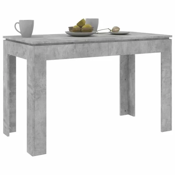 Masă de bucătărie, gri beton, 120x60x76 cm, lemn prelucrat