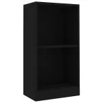 Bibliotecă, negru, 40x24x75 cm, lemn prelucrat