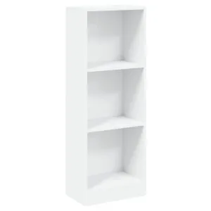 Bibliotecă cu 3 rafturi, alb, 40x24x109 cm, lemn compozit