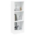 Bibliotecă cu 3 rafturi, alb, 40x24x109 cm, lemn compozit