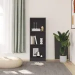 Bibliotecă cu 3 rafturi, alb, 40x24x109 cm, lemn compozit
