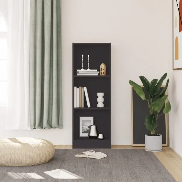 Bibliotecă cu 3 rafturi, alb, 40x24x109 cm, lemn compozit
