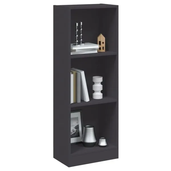 Bibliotecă cu 3 rafturi, alb, 40x24x109 cm, lemn compozit