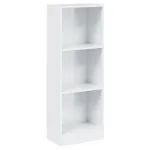 Bibliotecă cu 3 rafturi, alb extralucios, 40x24x109 cm