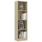Bibliotecă 4 rafturi stejar sonoma 40x24x142 cm, lemn prelucrat