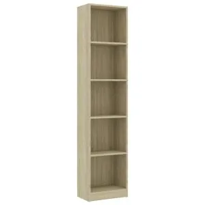 Bibliotecă cu 5 rafturi stejar sonoma 40x24x175cm lemn compozit