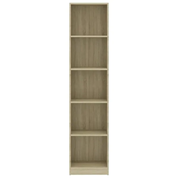 Bibliotecă cu 5 rafturi stejar sonoma 40x24x175cm lemn compozit