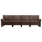 Canapea cu 4 locuri, maro, material textil