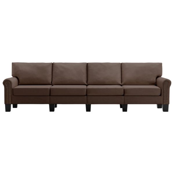 Canapea cu 4 locuri, maro, material textil