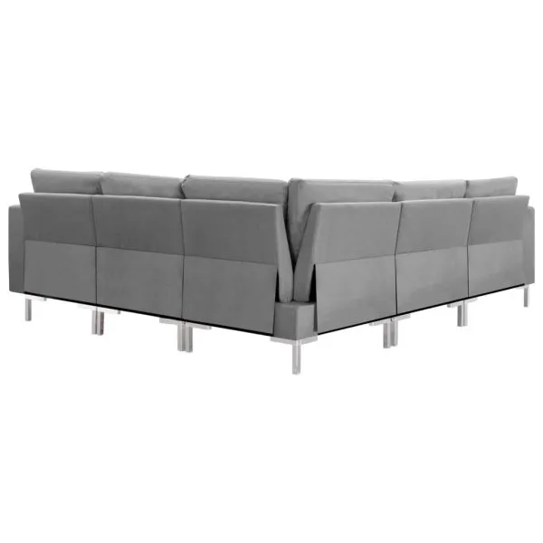 Set de canapele, 5 piese, gri deschis, material textil