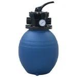 Filtru cu nisip pentru piscină supapă 4 poziții albastru 300 mm