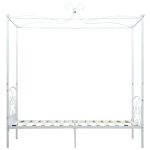 Cadru de pat cu baldachin, alb, 90 x 200 cm, metal