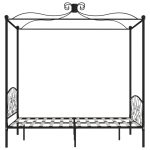 Cadru de pat cu baldachin, negru, 140 x 200 cm, metal
