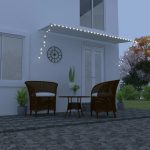 Copertină retractabilă cu LED, crem, 400 x 150 cm