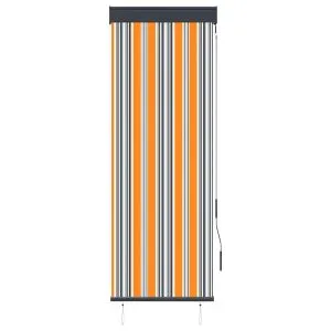 Jaluzea tip rulou de exterior, galben și albastru, 60 x 250 cm