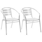 Scaune stivuibile de exterior, 2 buc., aluminiu
