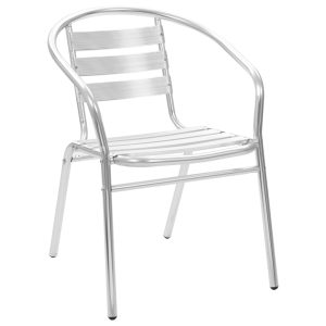 Scaune stivuibile de exterior, 2 buc., aluminiu