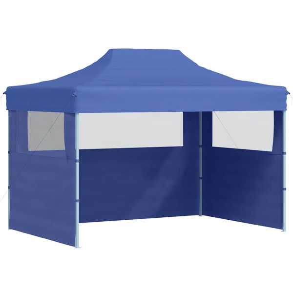 Cort de petrecere pliabil cu 3 pereți, albastru, 3 x 4 m, oțel