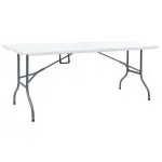 Masă de grădină pliabilă, alb, 180x72x72 cm, HDPE