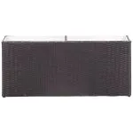 Strat înălțat de grădină 2 ghivece negru 90x20x40 cm poliratan