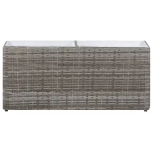 Strat înălțat de grădină cu 2 ghivece, gri, 90x20x40, poliratan