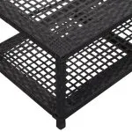 Banchetă pantofar, negru, 80 x 40 x 30 cm, poliratan