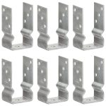 Ancore de gard, 6 buc., argintiu, 8x6x15 cm, oțel galvanizat