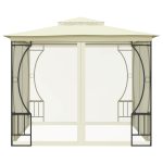 Pavilion cu plase, crem, 300 x 300 x 265 cm