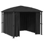 Pavilion cu perdele, antracit, 300 x 300 x 265 cm