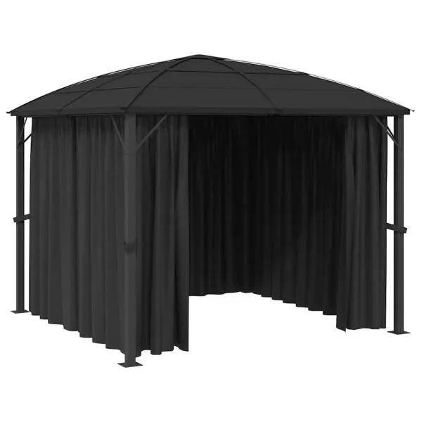 Pavilion cu perdele, antracit, 300 x 300 x 265 cm