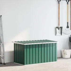 Ladă de depozitare pentru grădină, verde, 129 x 67 x 65 cm
