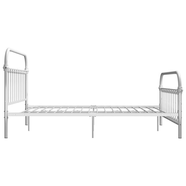 Cadru de pat, alb, 160 x 200 cm, metal
