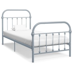 Cadru de pat, gri, 100 x 200 cm, metal