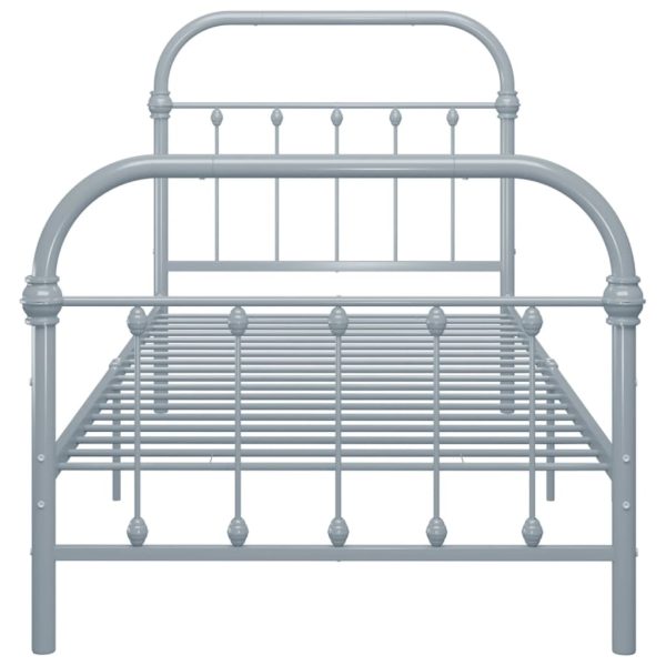 Cadru de pat, gri, 100 x 200 cm, metal