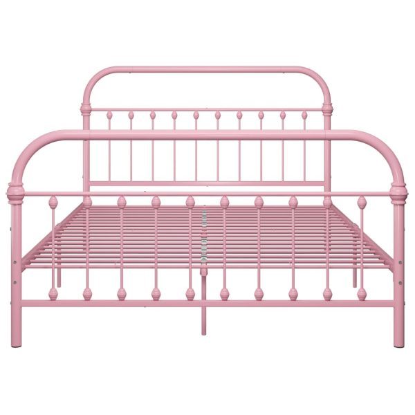 Cadru de pat, roz, 140 x 200 cm, metal