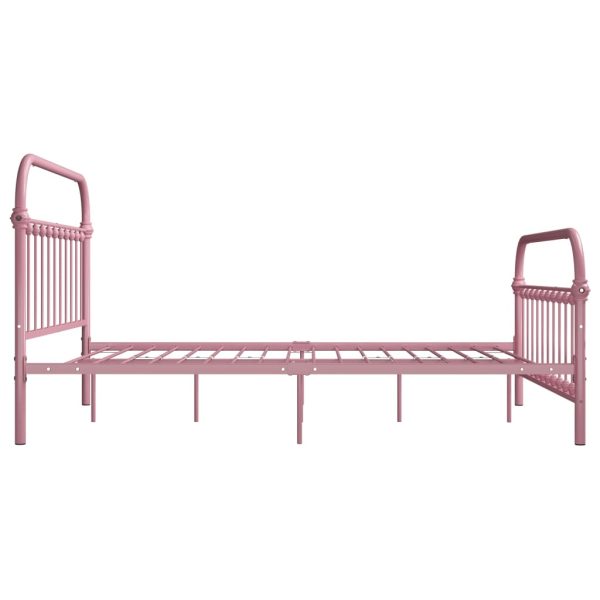 Cadru de pat, roz, 140 x 200 cm, metal