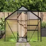 Seră, antracit, 8,17 m², aluminiu
