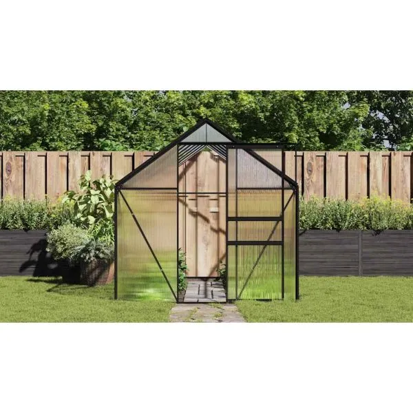 Seră, antracit, 8,17 m², aluminiu