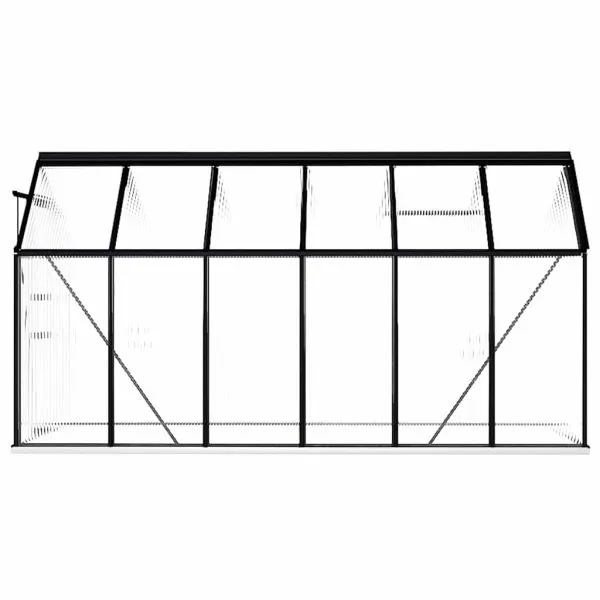 Seră cu cadru de bază, antracit, 7,03 m², aluminiu