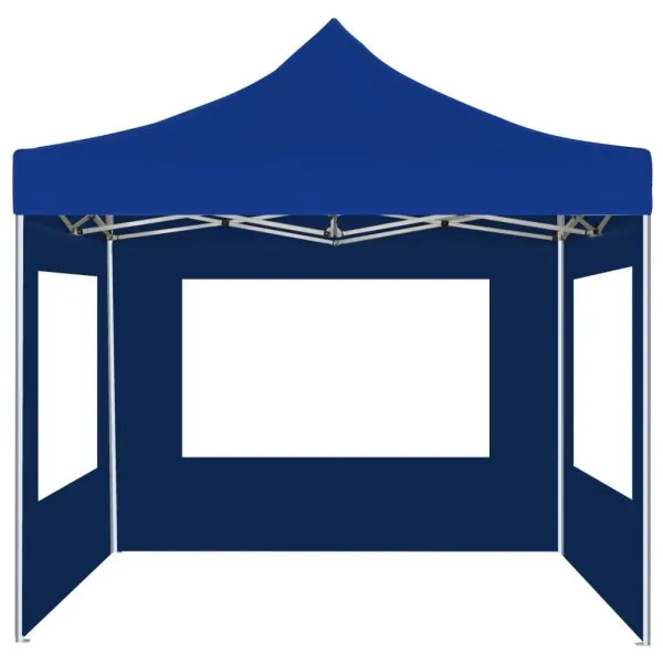 Cort de petrecere pliabil cu pereți, albastru, 2×2 m, aluminiu