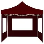 Cort de petrecere pliabil cu pereți, bordo, 2 x 2 m, aluminiu