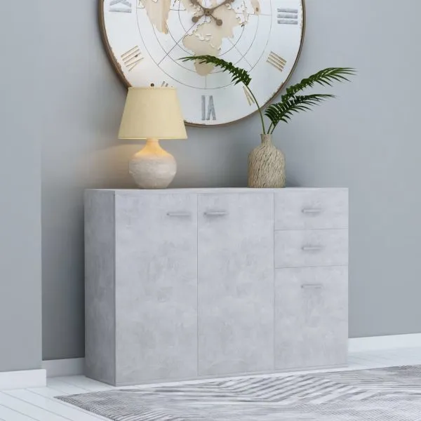 Dulap, gri beton, 105 x 30 x 75 cm, lemn prelucrat