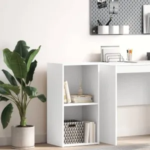 Bibliotecă, alb, 40x30x76,5 cm, lemn prelucrat