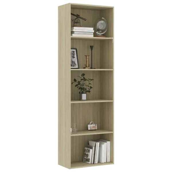 Bibliotecă cu 5 rafturi stejar sonoma 60x30x189cm lemn compozit