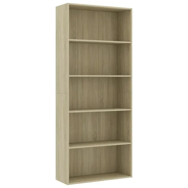 Bibliotecă 5 rafturi stejar sonoma 80x30x189 cm, lemn prelucrat