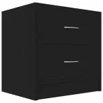 Noptiere, 2 buc., negru, 40x30x40 cm, lemn prelucrat